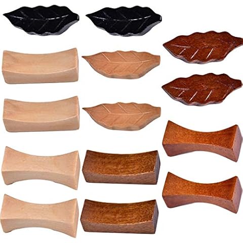 TANGGER 14PCS Wooden Chopstick Rests Holders Japanese-Style,Leaf and Pillow Shape,Knife Fork and Spoon Chopsticks Holder Cover