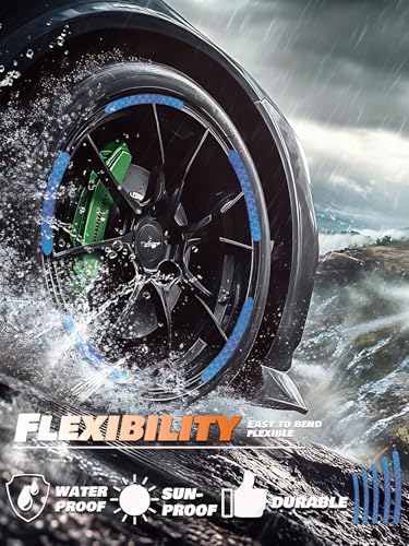 Image of 20PCS Car Wheel Reflective Decorative Strip,Night Safety Warning Stickers,Cars,Motorcycles,Bicycles are Applicable, Colorful and Diverse, a Street the Most Beautiful Car (Deep Purple Blue)