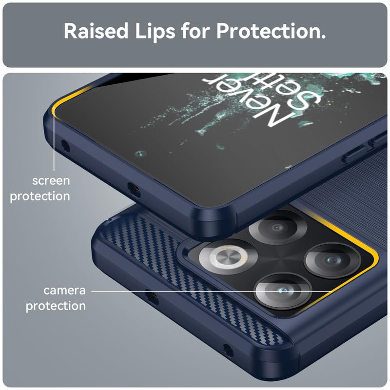Image of Hybrid Carbon Fiber Back Case for OnePlus 10T (Blue)