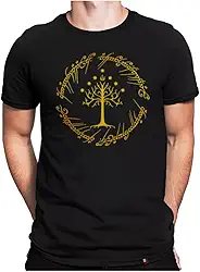 Camiseta Senhor Dos Anéis Gandalf Estampa Dourada Tamanho:M;Cor:Preto