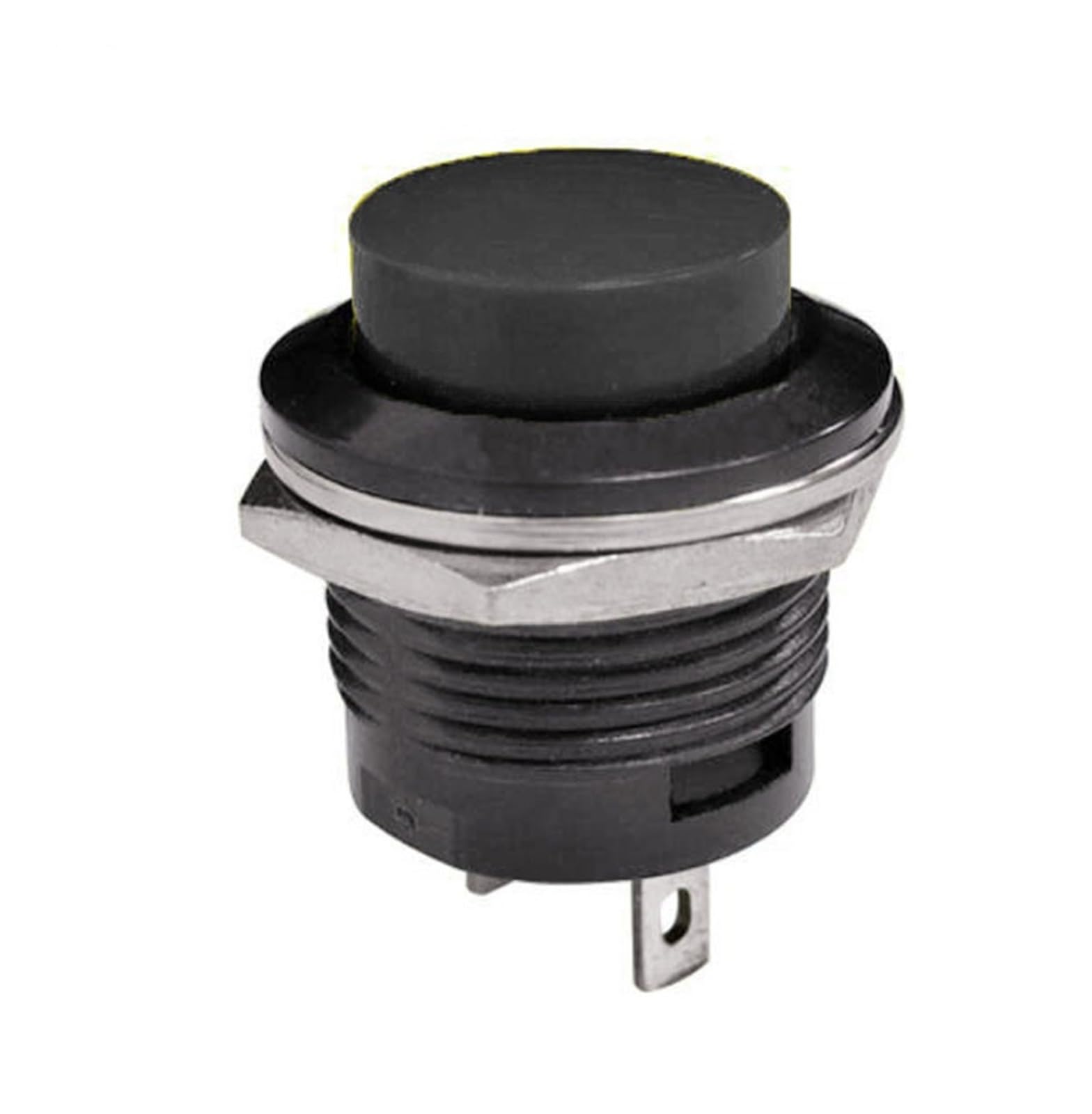 JNURGWLYH 1PCS R13-507 Momentary SPST NO Red Black White Yellow Green Blue Round Cap Push Button Switch AC 6A/125V 3A/250V(Nero)