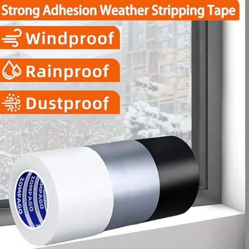 Image of ZOMPAGO White Duct Tape 2Rolls,1.8in x 66FT Heavy Duty Waterproof Cloth Tape for Repair Outdoor Home Car RV Awning Tent Fabric Tear