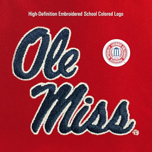 Image of JanSport NCAA Officially Licensed Backpack, Ole Miss Rebels, Superbreak Plus with Padded 15'' Laptop Sleeve, Spacious Computer Bag for Men & Women, Durable Daypack with Bottle Pocket, Red Tape