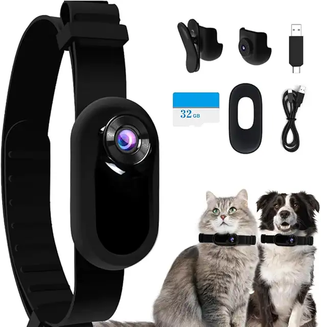 Katzen-Kamera-Halsband HD 1080P mit 32 GB SD-Karte - Haustier-Action-Kamera