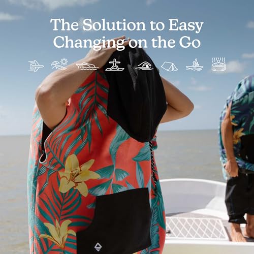 Image of Nomadix Changing Poncho - Quick Dry & Absorbent Hooded Surf & Swim Poncho - Sewn Sides for Private Changing - Front Pocket Storage - Made from Post-Consumer Recycled Materials