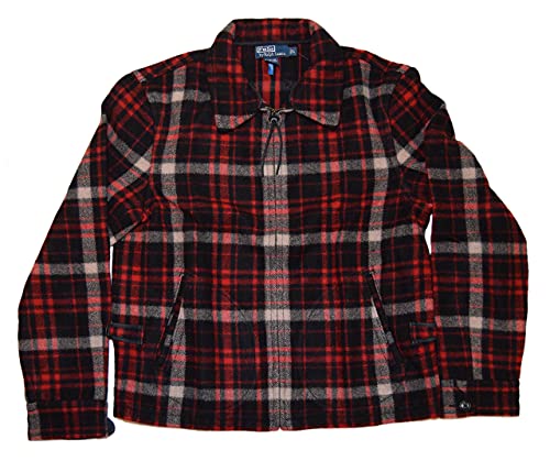 Ralph Lauren Polo Mens Wool Hunting Barn Plaid Jacket Coat Red Black White Large $895 Ralph Lauren Polo Mens Wool Hunting Barn Plaid Jacket Coat Red Black White Large $895
