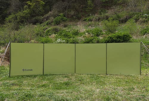 Camping Windbreak Tarp Windscreen Privacy Screen Wall Pole Beach Outdoor Folding (Olive)