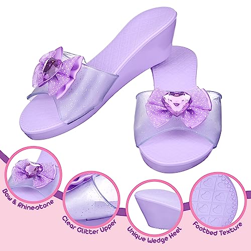 Expressions 3-Pack Princess Dress Up Set - Royalty Kids Heels Slip On Shoes - Colorful Pretend Play High Heels for Kids - Fits Toddler Size 7-10