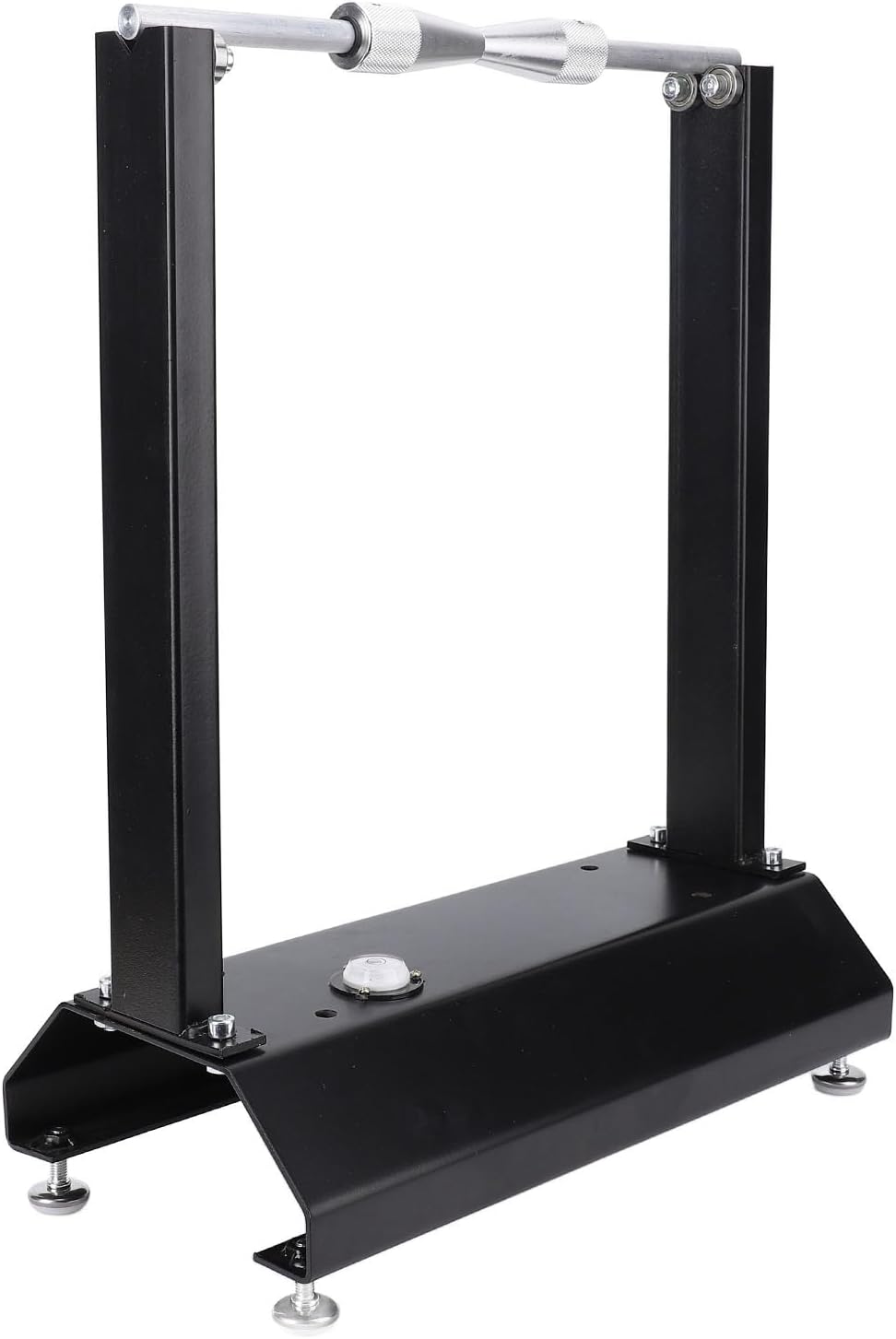 aqxreight Motorcycle Bike Wheel Balancer Tire Alignment Balancing Tool with Adjustable Centering Cones Heavy Duty Motorcycle Wheel Balancing Stand Black and for Weight and on Off Calibrate