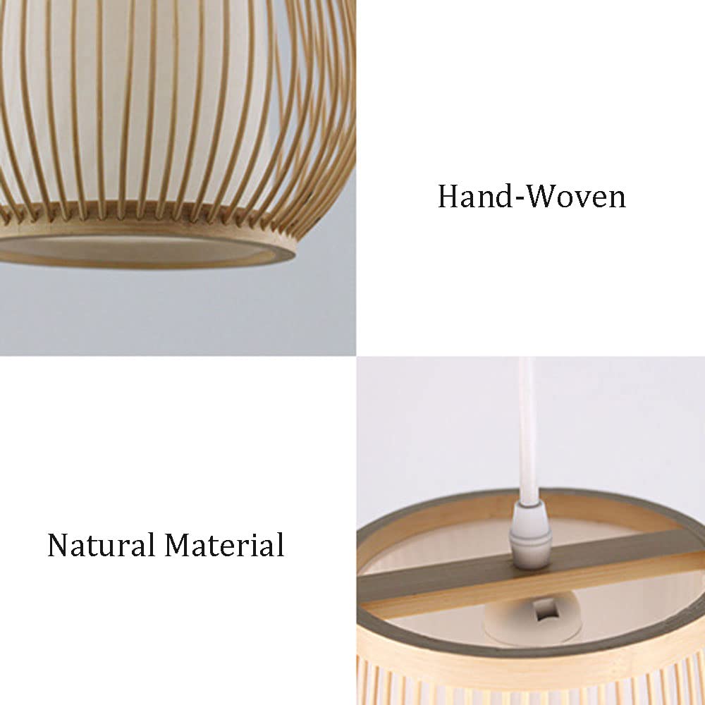 E26/27 Portalámparas Lámpara de Mimbre Lámpara de Mimbre con Forma de Florero La Longitud del Cable de Luz Es Ajustable, Lámpara Colgante de Bambú Pasillo, Sala de Estar, Dormitorio Luces Colgantes de