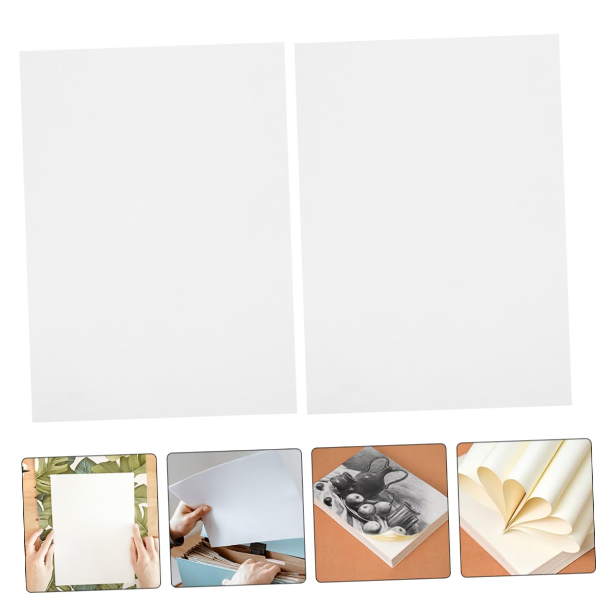 Papier Aquarelle Épais A4 Blanc, Lot de 100 Feuilles