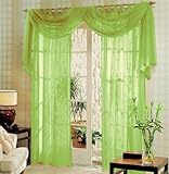 gardinenbox, set completo di 3 tende in voile, colore: verde mela, 60999