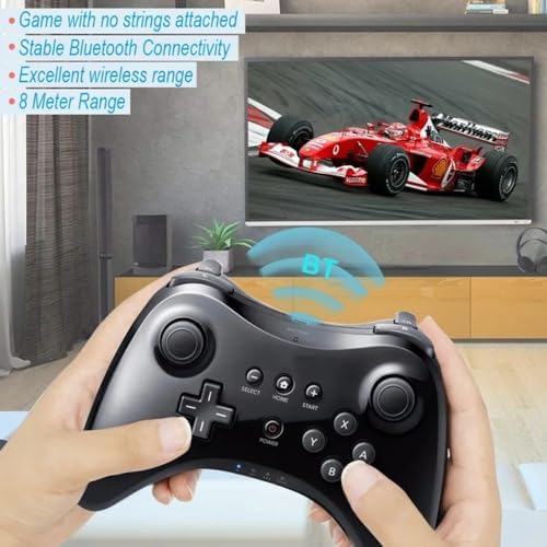 LACTIVX Wireless Pro Controller for Nintendo Wii U Console with USB Charging Cable(Black and White) — 사진 2