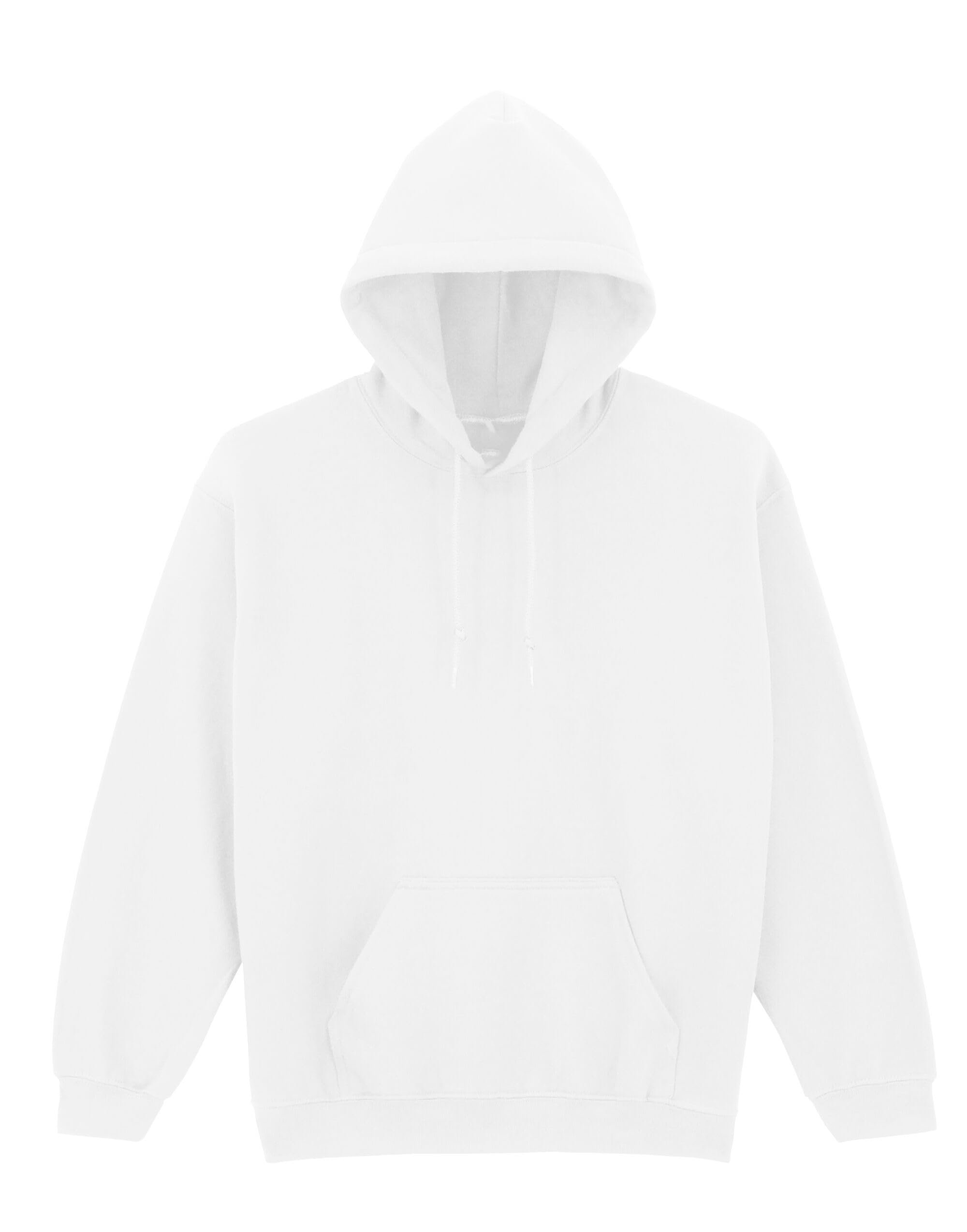 COOZO Men's Classic Hooded Sweatshirt – White - XL