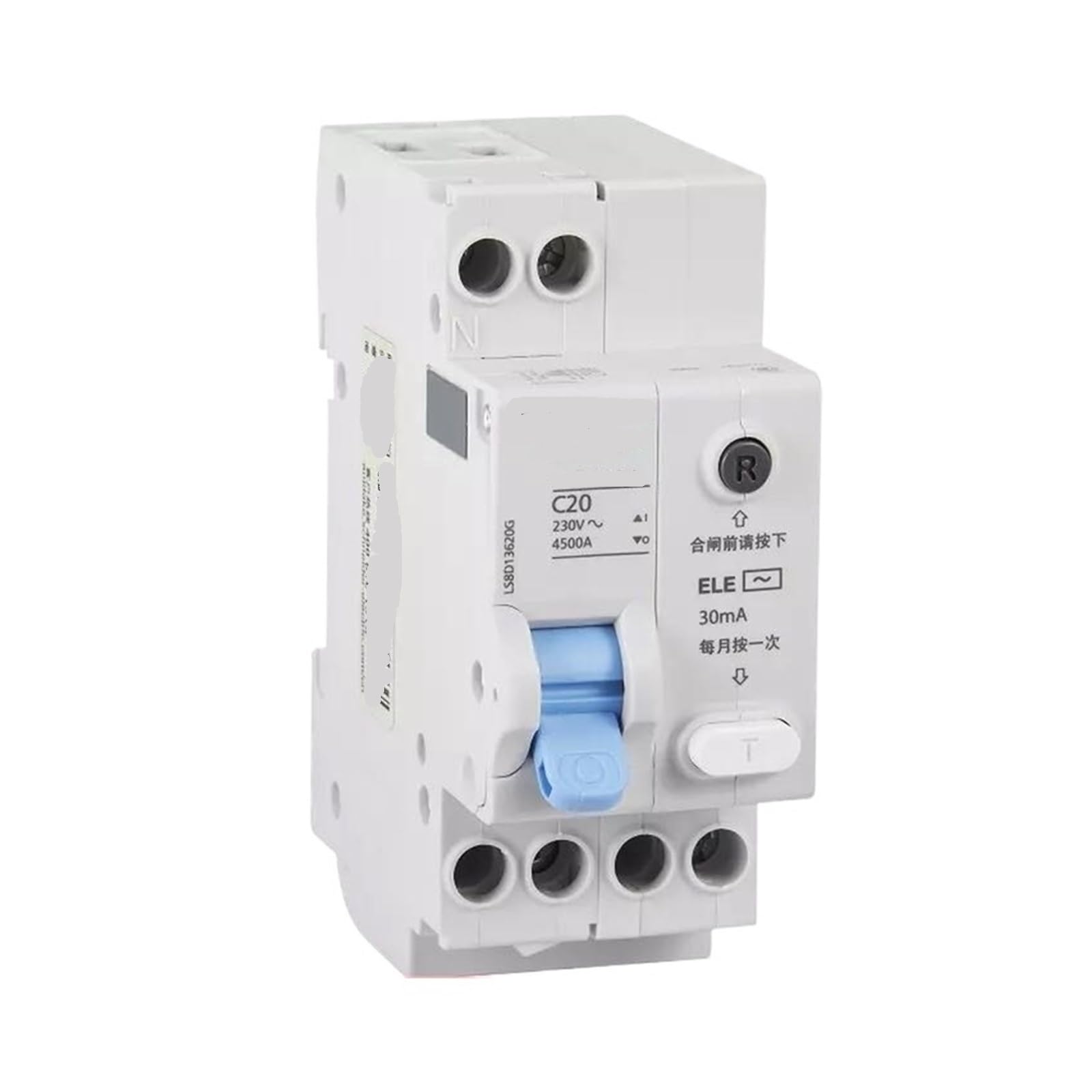 Disjoncteur LS8 1P+N 40A DPN avec protection différentielle pour tableau électrique