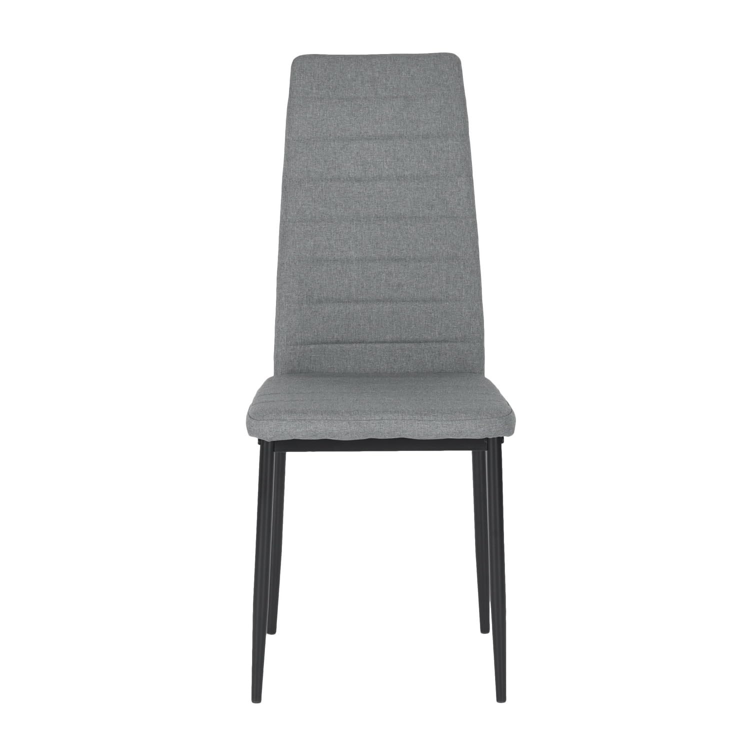 buybyroom - Set di 4 sedie da cucina/sala da pranzo, comode sedie imbottite rivestite in tessuto, con schienale, gambe in metallo, colore: grigio