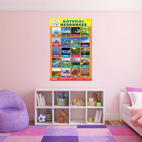 Image of ESCAPER Natural Resources Educational Charts for Kids, (11.5 x 17.5 inches) Printed On 300 GSM, Laminated, Self Adhesive Back, Kids Study Material, Learning Chart, Educational Posters