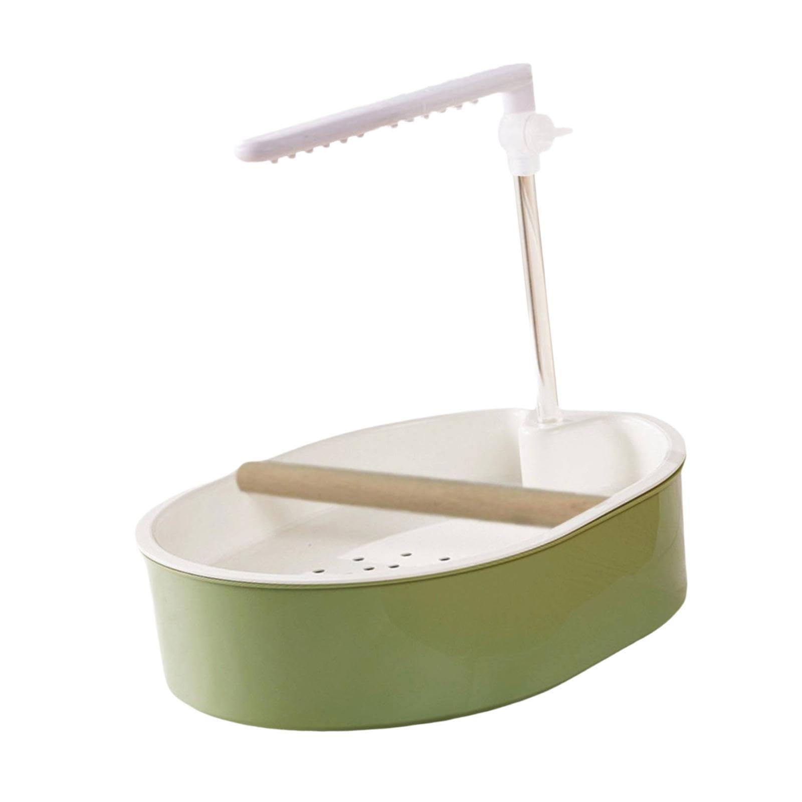 Baño Automático para Pájaros, Accesorio para Jaula de Loros, Fácil de Instalar, Robusto, para Jilgueros Y Periquitos, Estilo de Línea Blanco