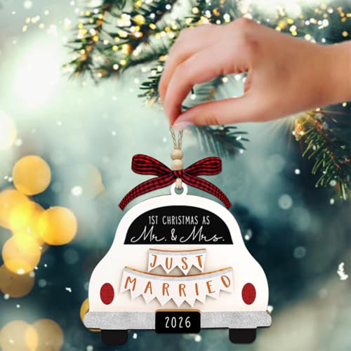 Our First Christmas Married Ornament 2026, Bridal Shower Gifts, Wedding - image 3