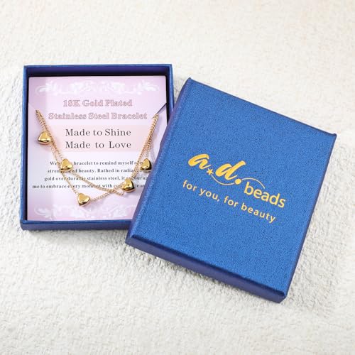 Image of 18K Gold Plated Stainless Steel Dainty Charms Colorful Crystal Birthstone Bracelet Minimalist Cute Jewelry for Women