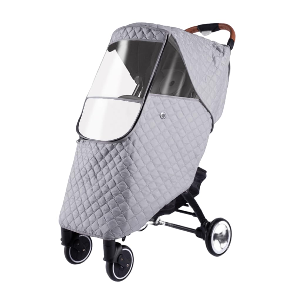 Housse de Poussette Universelle Habillage Pluie EVA Housse de Pluie Bébé Housse de Protection Pluie Poussette Fenêtre de Contact et Poches Arrière Imperméable Landau Contre Pluie Vent Neige