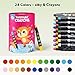 Jar Melo Jumbo Crayons for Toddlers, 24 Colors Twistable Crayons Non Toxic Washable Crayons, Silky Large Crayons, Safe for Babies and Children Gifts
