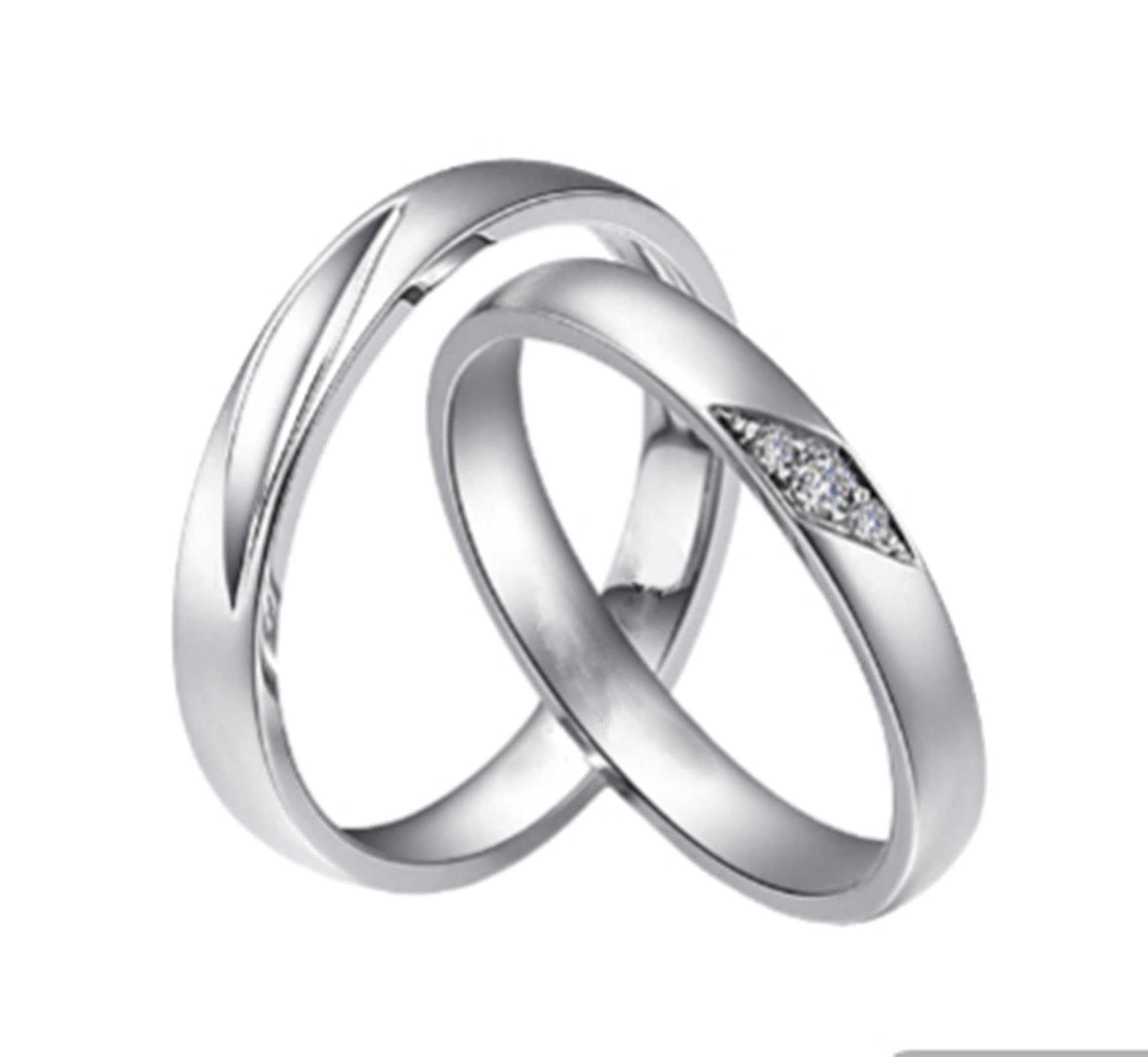 Anillos de mujer de oro blanco auténtico, anillos de boda de oro auténtico, anillo de compromiso, anillo de diamante simple para mujer