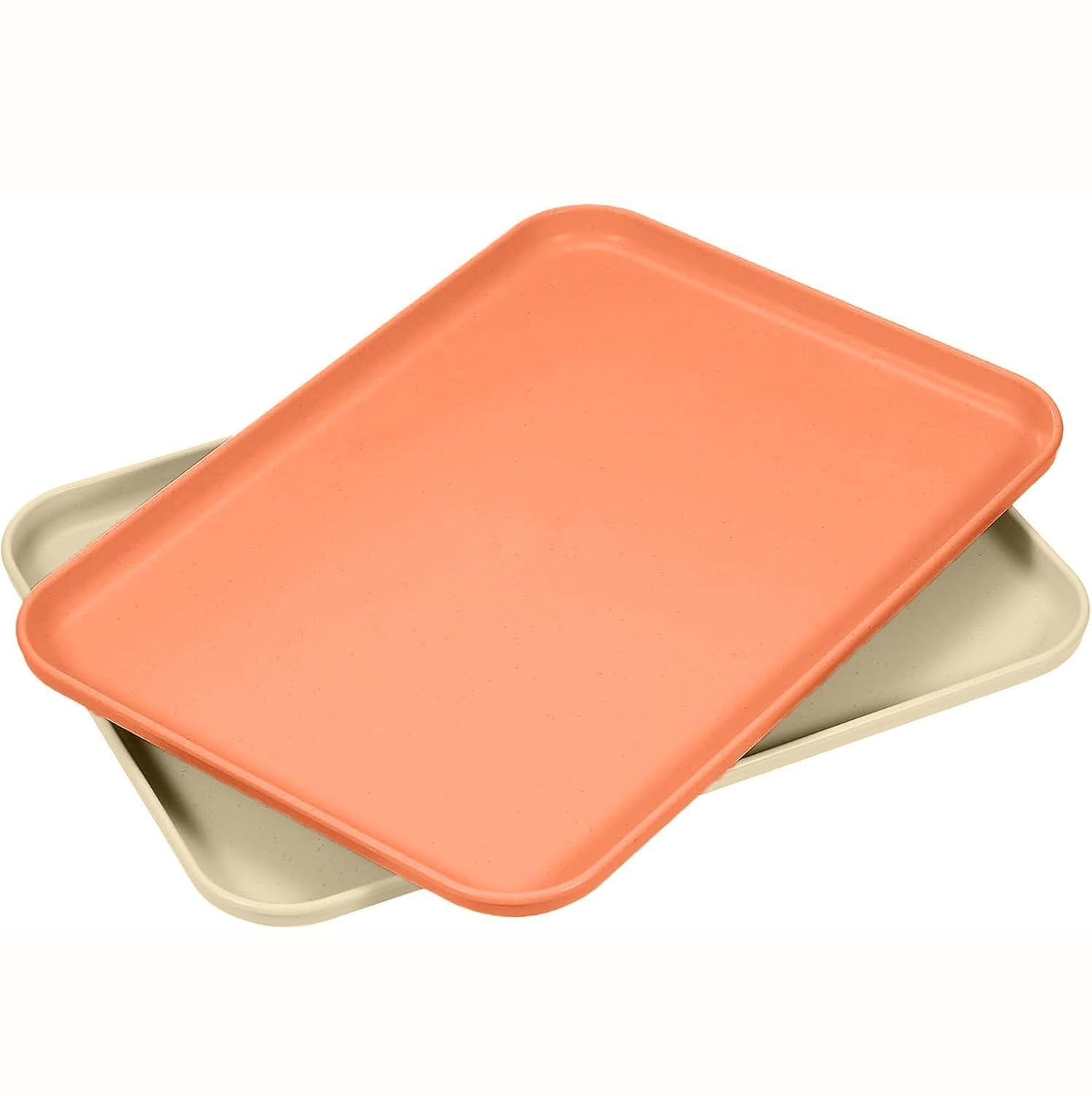 Wheat Straw Serving Platters – 31CM Reusable BPA-Free Snack & Appetizer Trays for Parties, Camping, Picnic & Kitchen (2, Multicolour)-image-2