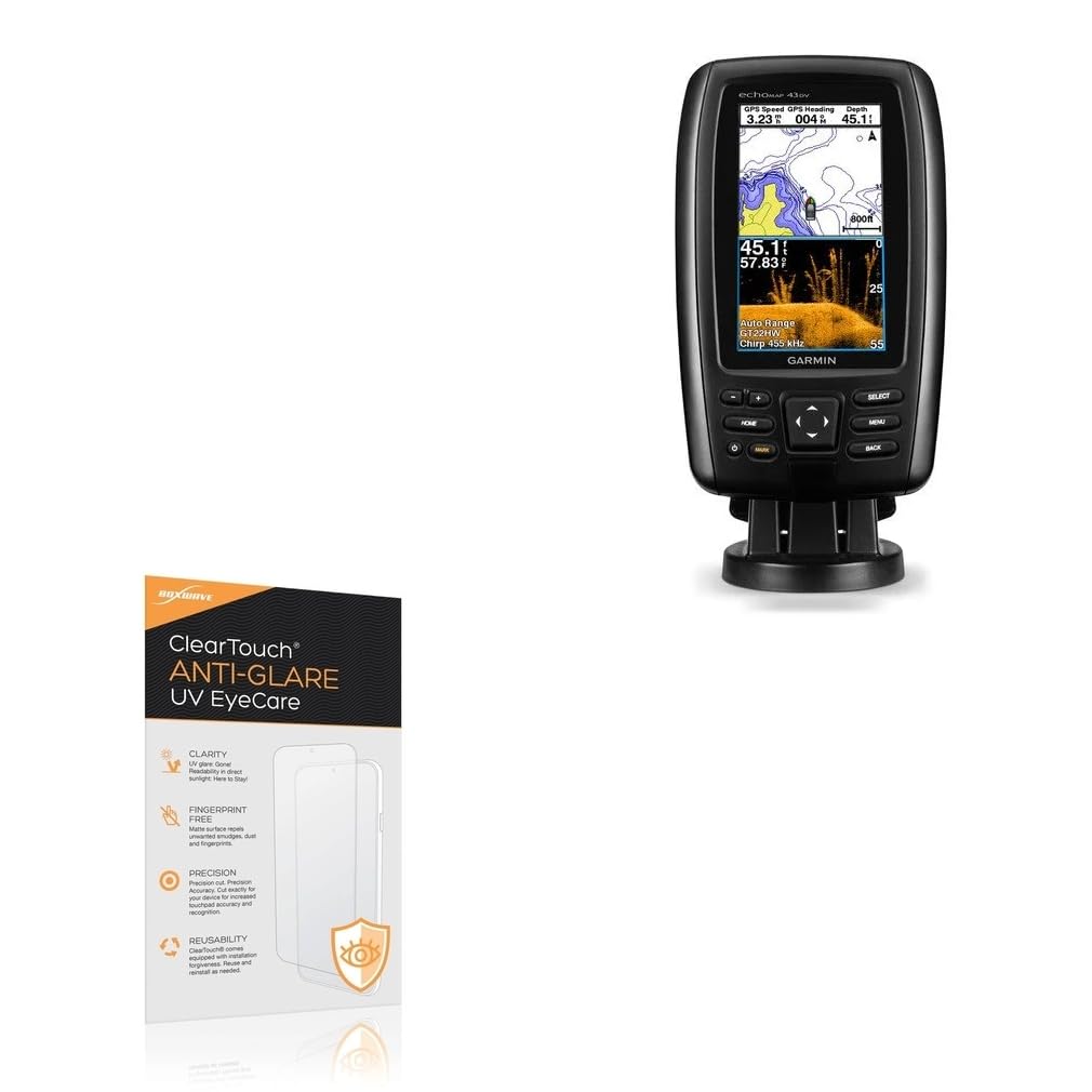 BoxWave Screen Protector Compatible With Garmin echoMAP 43dv - ClearTouch Anti-Glare Anti-UV EyeCare (2-Pack), Filters out Harmful Blue Light Reduce Fatigue