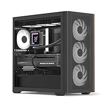 AeroCool D301A Mid-Tower Case, Gaming PC, Airflow ottimizzato, pannello frontale in rete in legno, design sottile, con 4 ventole RGB, compatibile con schede madri ASUS e MSI M-ATX, USB Type C, nero