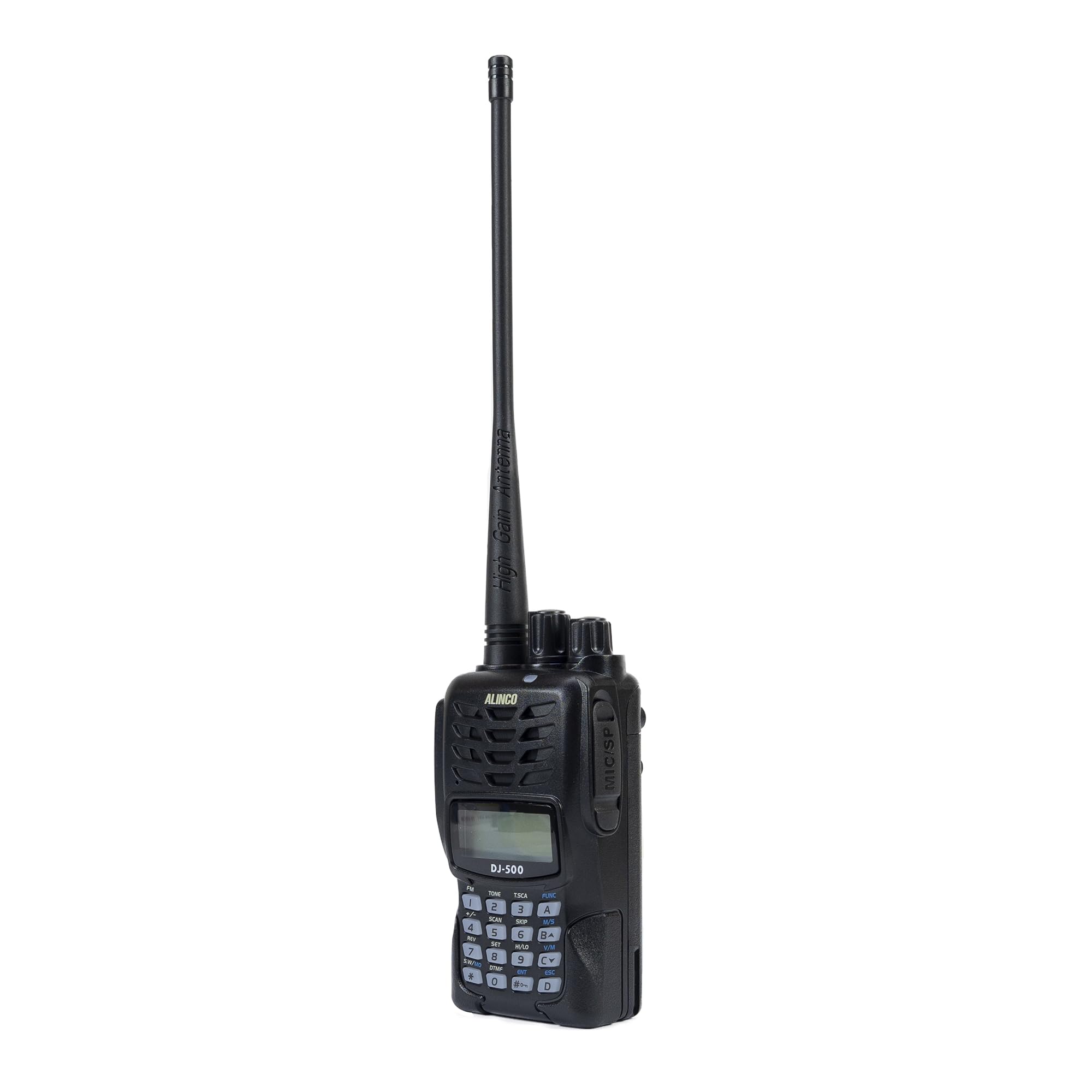 Emisora de Radio portátil VHF/UHF Alinco DJ-500-E, Potencia Regulable, 200CH, 1500mAh, Talk Around, VOX, Tot, CTCSS, DCS, Radio FM