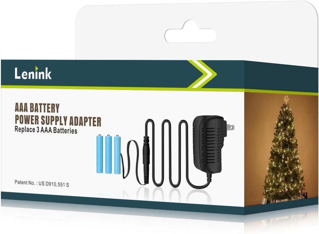LeninkAC Power Supply Adapter for AAA Battery,Replace 3 AAA Battery,Black
