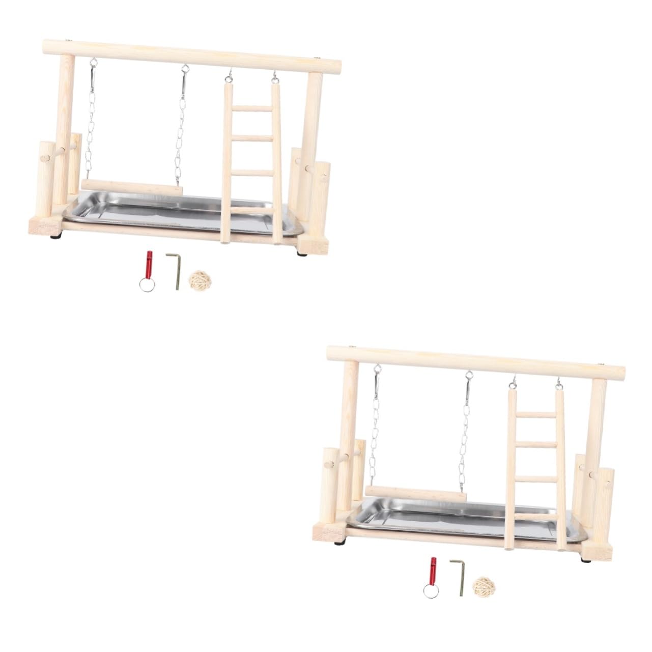 FRCOLOR Columpio de juguete colgante para pájaros, accesorios para jaula de pájaros, accesorios para pájaros, soporte para loros, juguetes, soporte para pájaros, juguete de madera maciza, soporte para