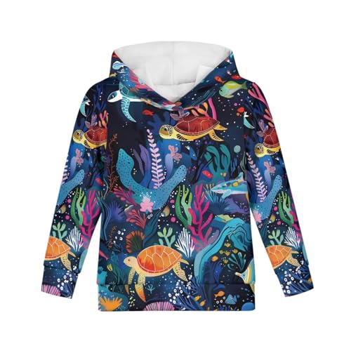 Boys Long Sleeve Hooded Sweatshirt Girls Pullover Hoodies with Pockets