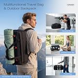 SPAHER 3 w 1 Torba Sportowa Podróżna 50L Plecak 55x35x25 Czarny z Czerwonym