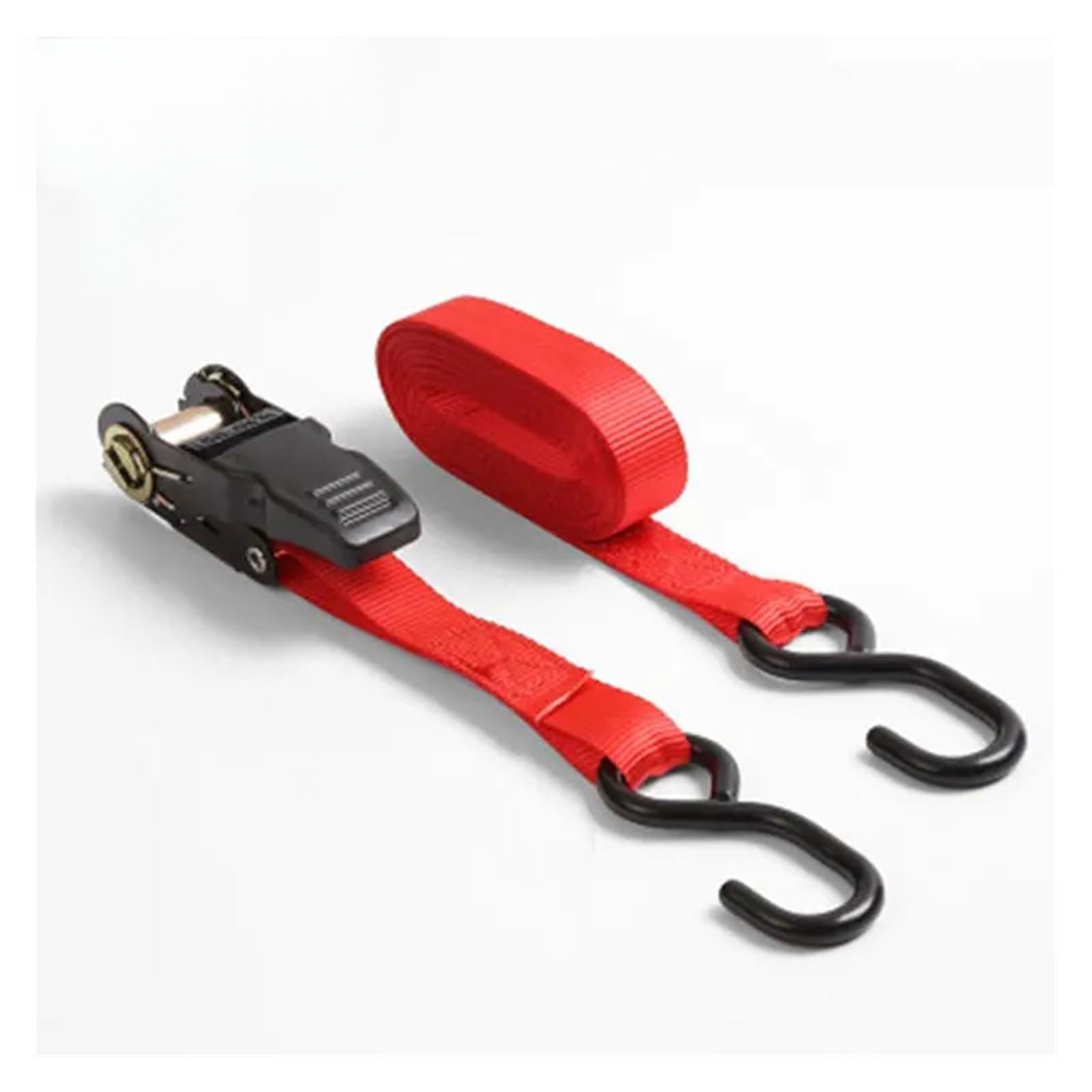 Tie Down Strap, 5M Heavy-Duty Ratchet Tie Down Strap for Car and Motorcycle - Strong Cargo Lashing Rope for Lugga and ar(Rosso)