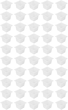 50 Pcs Square Hydroponics Net Pot,1.7 inch Net Cup Pots with Holes Wide Mouth Soilless Cultivation Flower Plant Growing Basket for Garden Balcony PlantingWhite