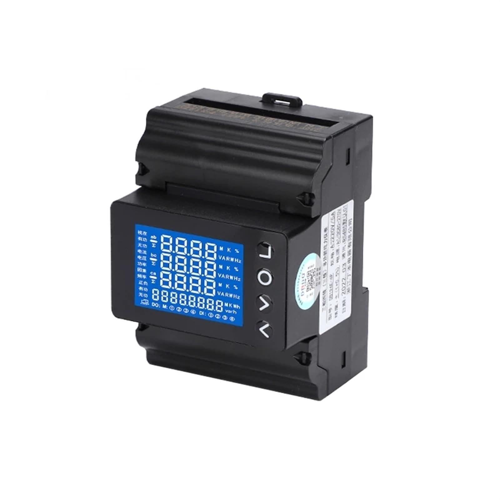Compteur de tension triphasé DSM630MCT pour rail Din RS485