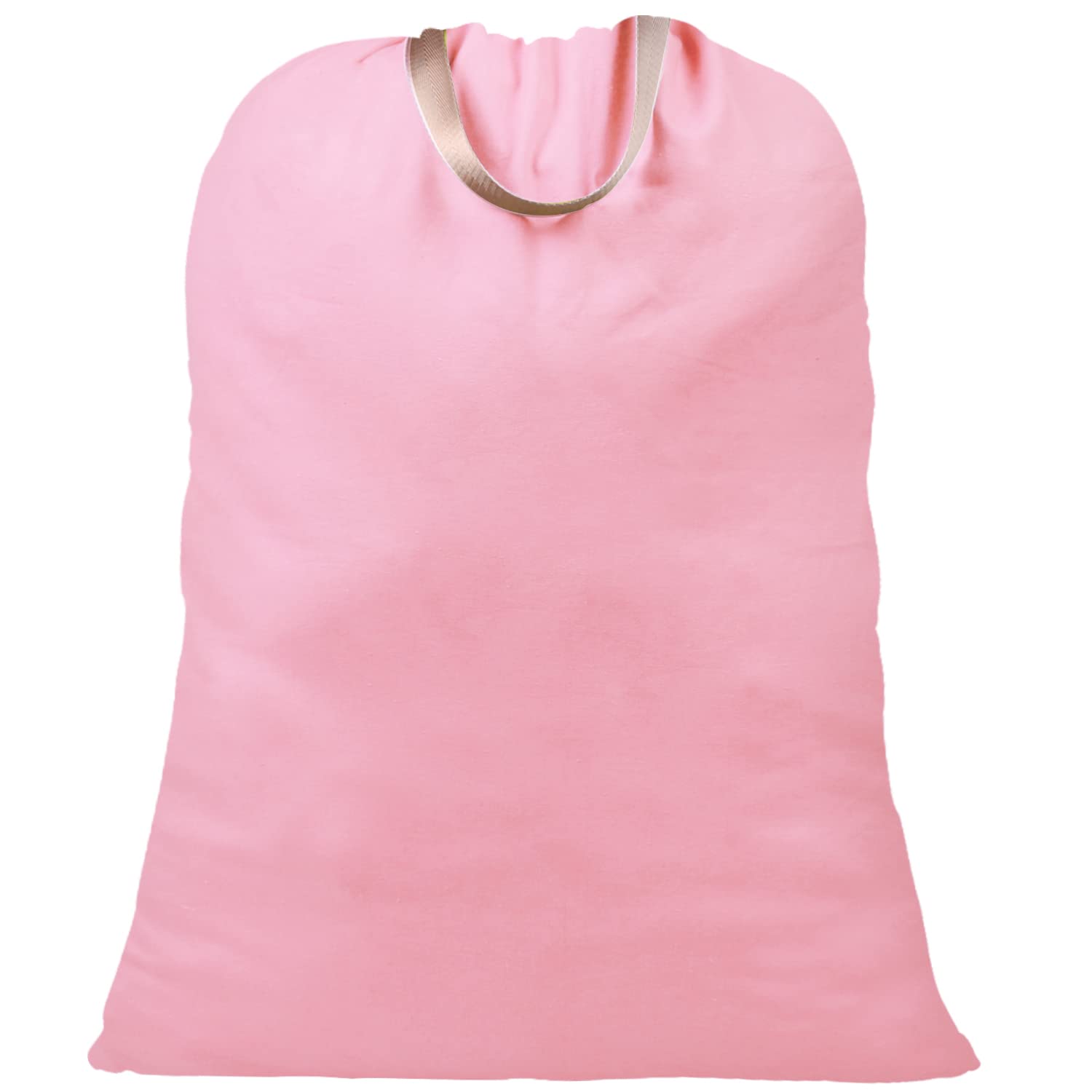 LOLOMLO Extra Large Canvas Laundry Bags with Handles & Drawstring Closure, Heavy Duty Tears Resistant Clothes Storage Travel Bags, Machine Washable Multi Use Laundry Bag liner for Laundry Hamper - 25.5 x 34 in - Pink