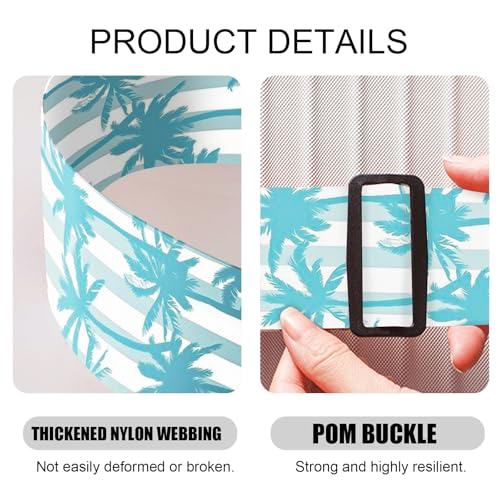 2 Pack Luggage Straps, Adjustable Cute Printing with Combination Lock Luggage Straps for Women Men Travel School Business Trips-Coconut Trees4