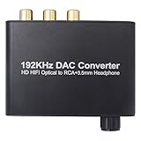 Zexmte Digital Audio Converter 192kHz DAC 3.5mm Jack Audio Adapter for HDTV