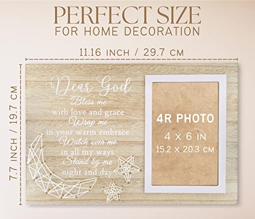 Innobeta IFUC BAPT FRAME MOON 2 Baptism Gifts For Girls - Baptismal Gifts, Christening Gifts For Baby Girls, Boys - Baby Dedication Gifts From Godmother, Godfather, Godparent - Wood Picture Frame thumb #1