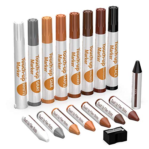 NADAMOO 木製品のキズ補修 キズ隠し キズ消し 木製家具 フローリング用 あらゆるキズの補修セット 8色入り 16本セット