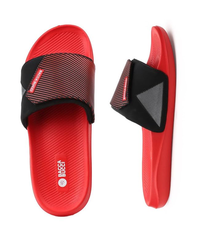 Image of Bacca Bucci Elevate Slides for Men | High-Grade Rubberized EVA Comfort Slides with Non-Skid Outsole | Soft Cushion Footbed | Lightweight Daily Wear Slip-Ons