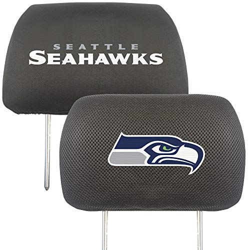 FANMATS 12515 Seattle Seahawks Embroidered Head Rest Cover Set - 2 Pieces