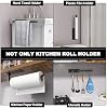 Portarrollos de papel toalla debajo del gabinete, autoadhesivo o con perforación, negro mate | Dispensador de rollos de cocina | Montaje debajo del gabinete o en pared | Aluminio mejorado | Más ligero pero más resistente que el acero inoxidable 8
