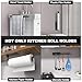 Paper Towel Holder - Self-Adhesive or Drilling, Matte Black, Upgraded Aluminum Kitchen Roll Dispenser Under Cabinet, Lighter but Stronger Than Stainless Steel!
