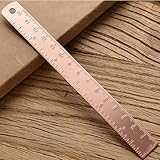 Rotgold Gerade Lineal, Kupfer Messlineal, 15cm x 6", mit Cm Zoll Doppel Skala, für Linie Zeichnung, Lesezeichen, Schreibwaren