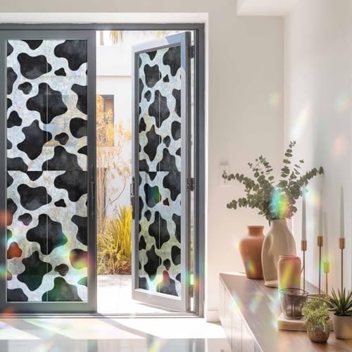 Película decorativa para ventana con patrón de vaca 45x200 cm miniatura 2
