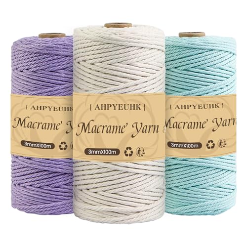 Set di Filo Macrame Naturale 3mm, 300m